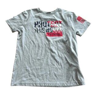 Under Armour Youth Boys Medium Gray T-Shirt Loose HeatGear Protect This House